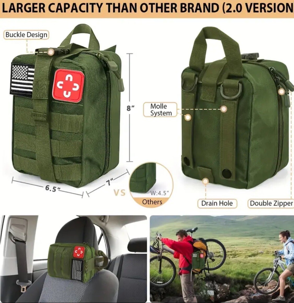 Emergency Survival Kit First Aid Bug out Military Prepper Kit 252 Piece Set