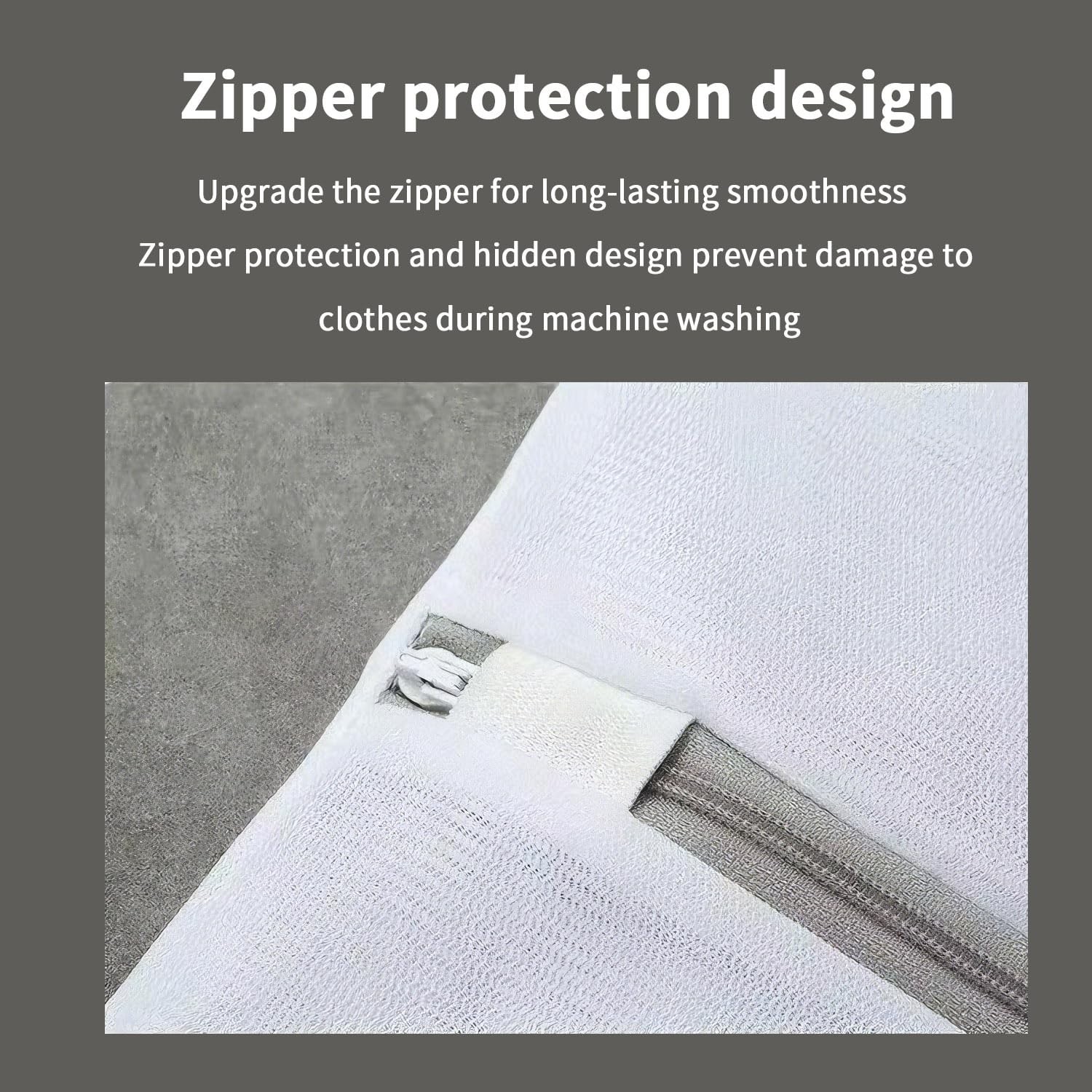 Mesh Laundry Bags 5 Pcs, with Sturdy Zipper Openings, Protect 5 pcs, White