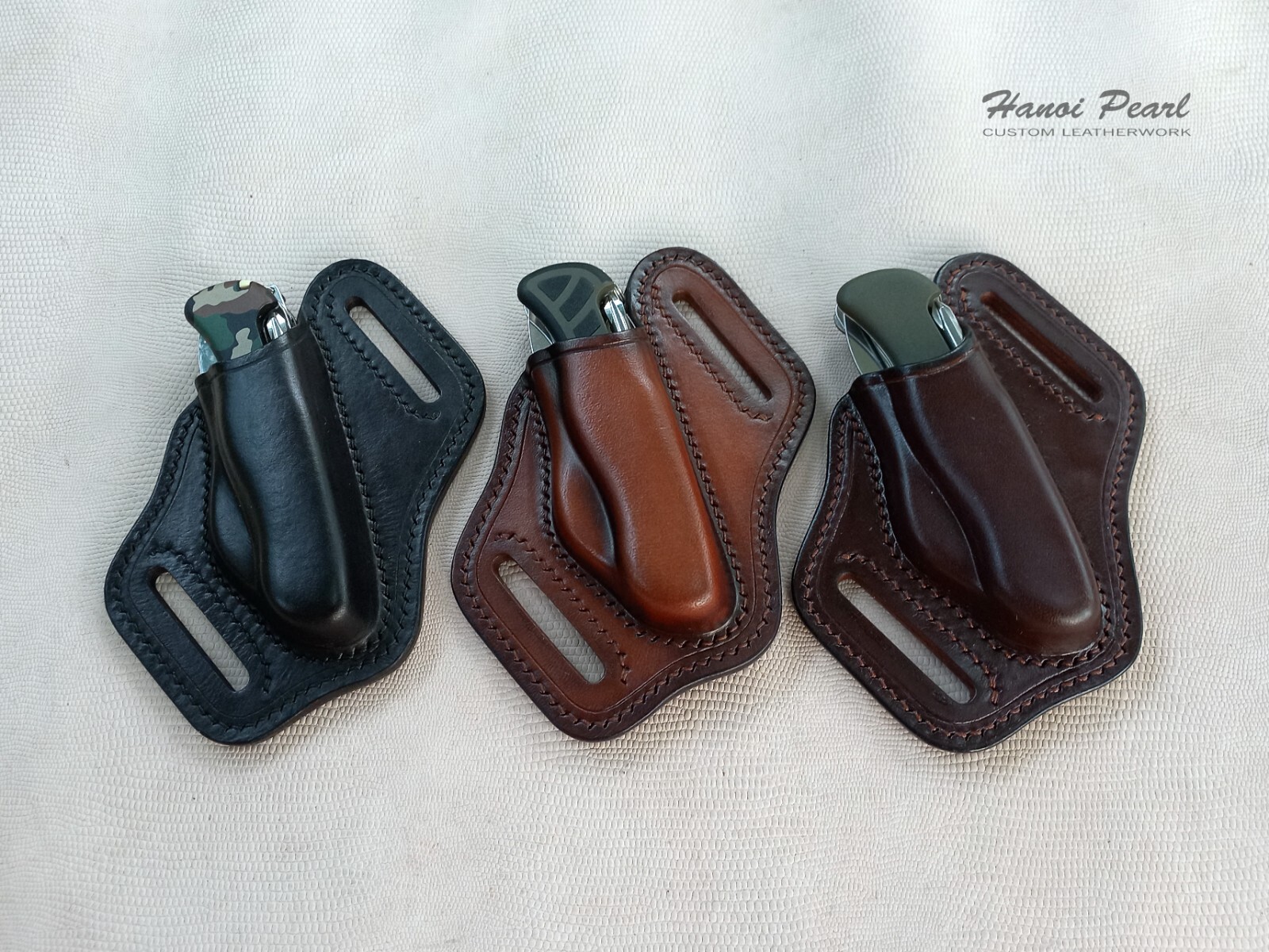 Custom Leather Sheath for Victorinox Soldier 08 or similar 111mm versions