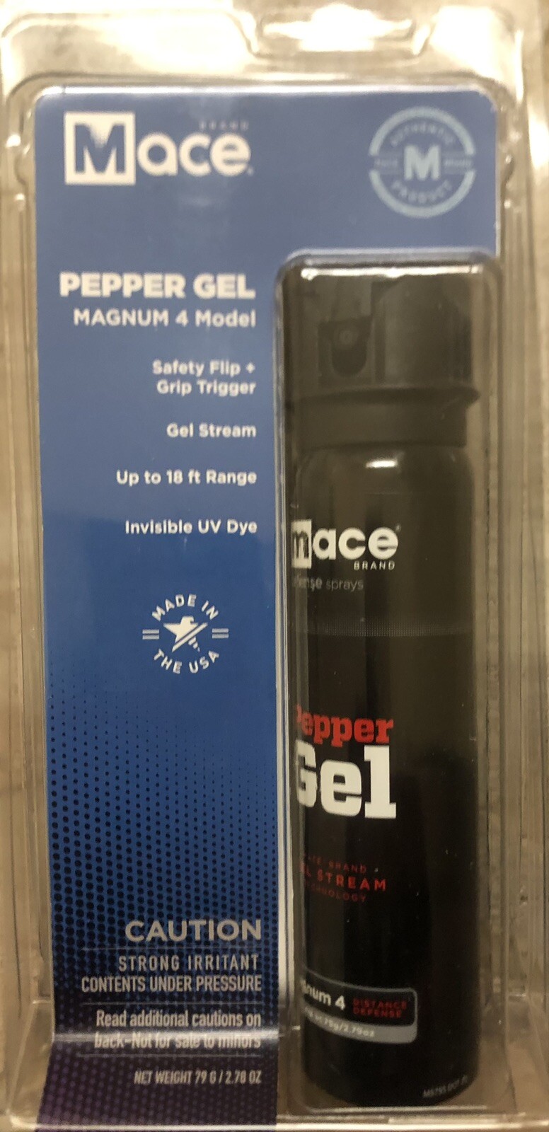 MACE 18 FT MAGNUM 4 DEFENSE Pepper STICKY GEL Spray FLIPTOP Self POLICE DEFENSE