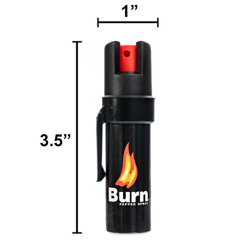2 Pack Burn Pepper Spray for Self Defense 0.84 fl oz with Security Clip