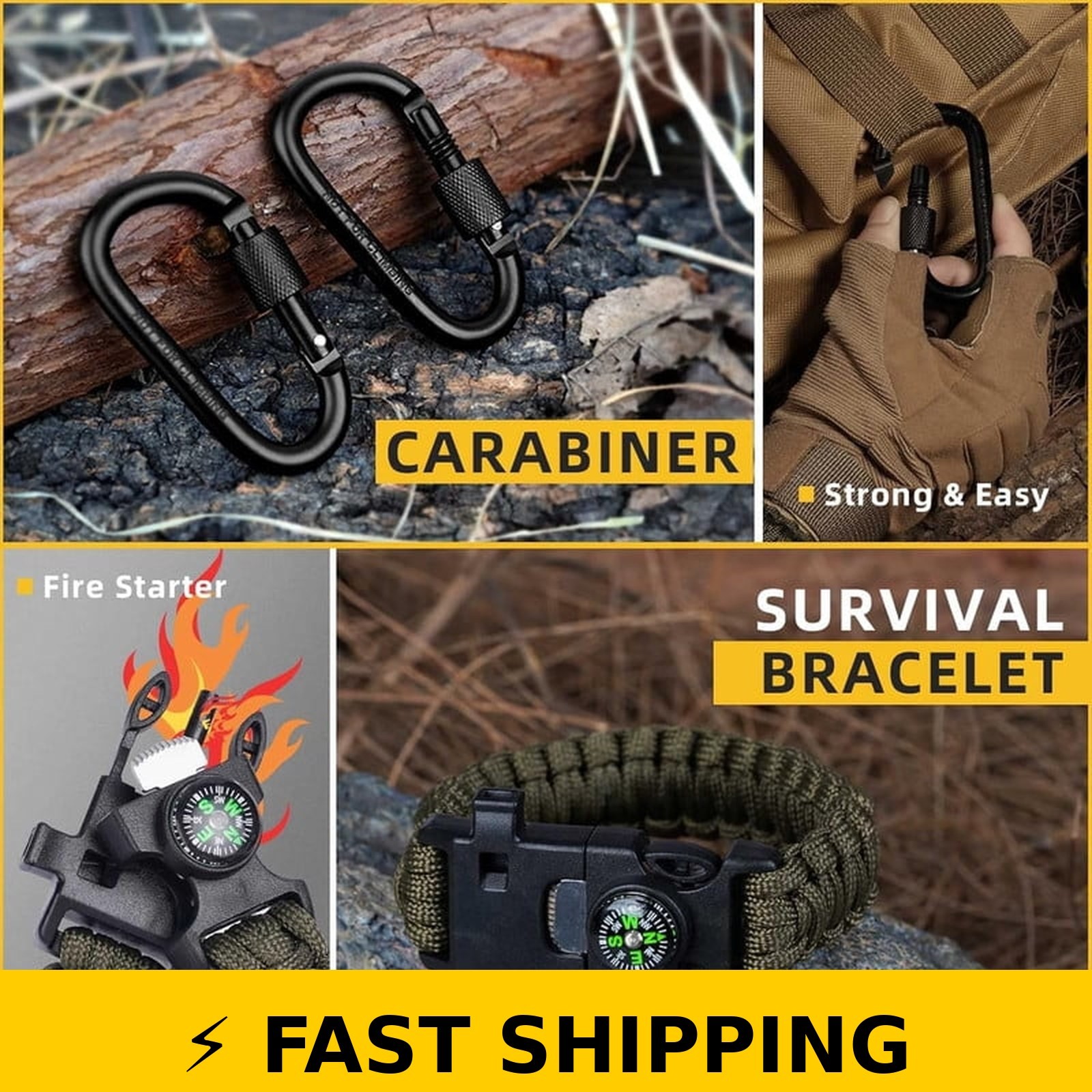 TEIPUERY 57 Pcs Survival Kit for Camping, Hiking, Outdoor Emergency
