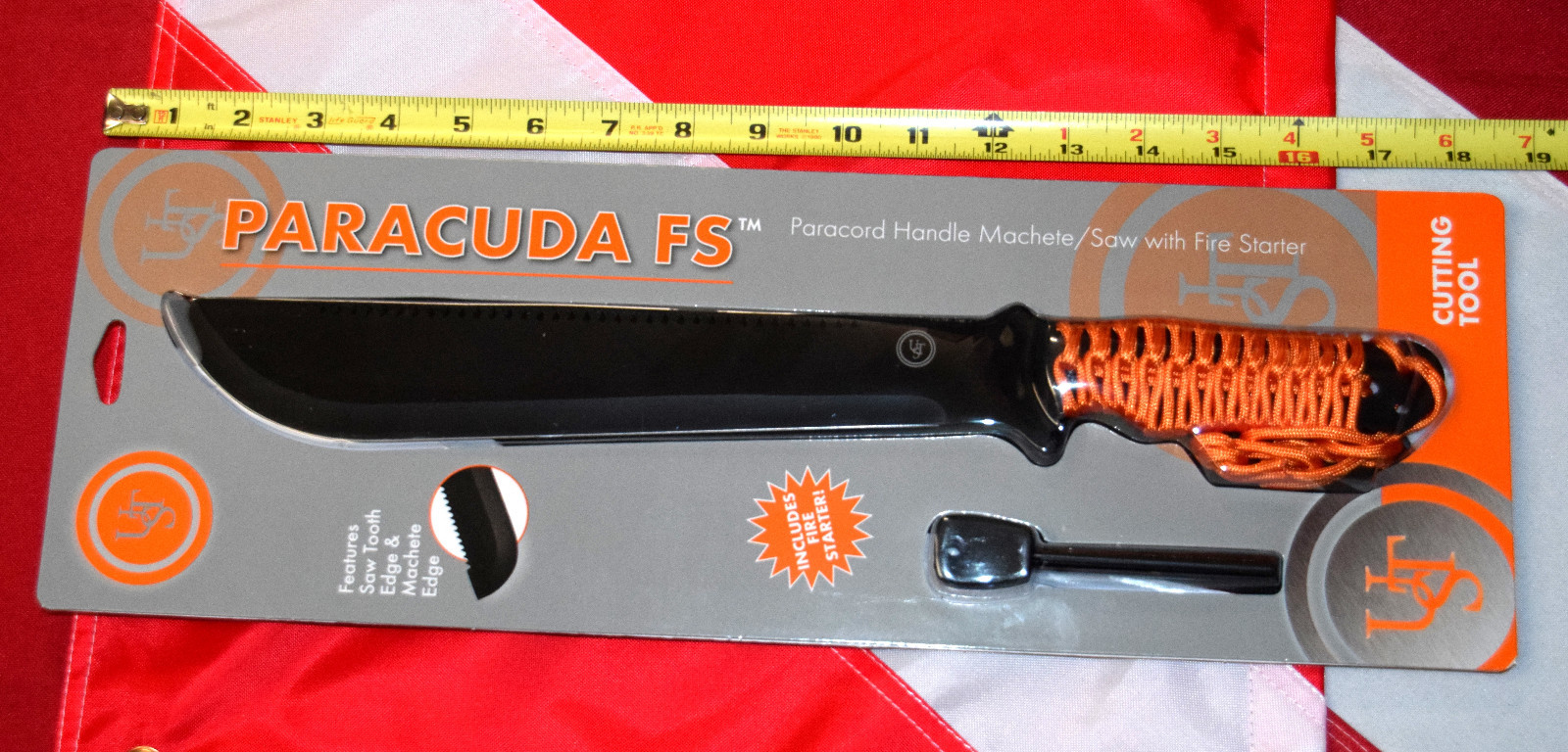 Paracuda FS Paracord handle/saw w fire starte emergencydisaster bug out bag UST