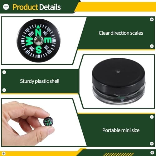 200 Pcs Mini Oil-Filled Pocket Compasses for Hiking, Camping & Survival Gear