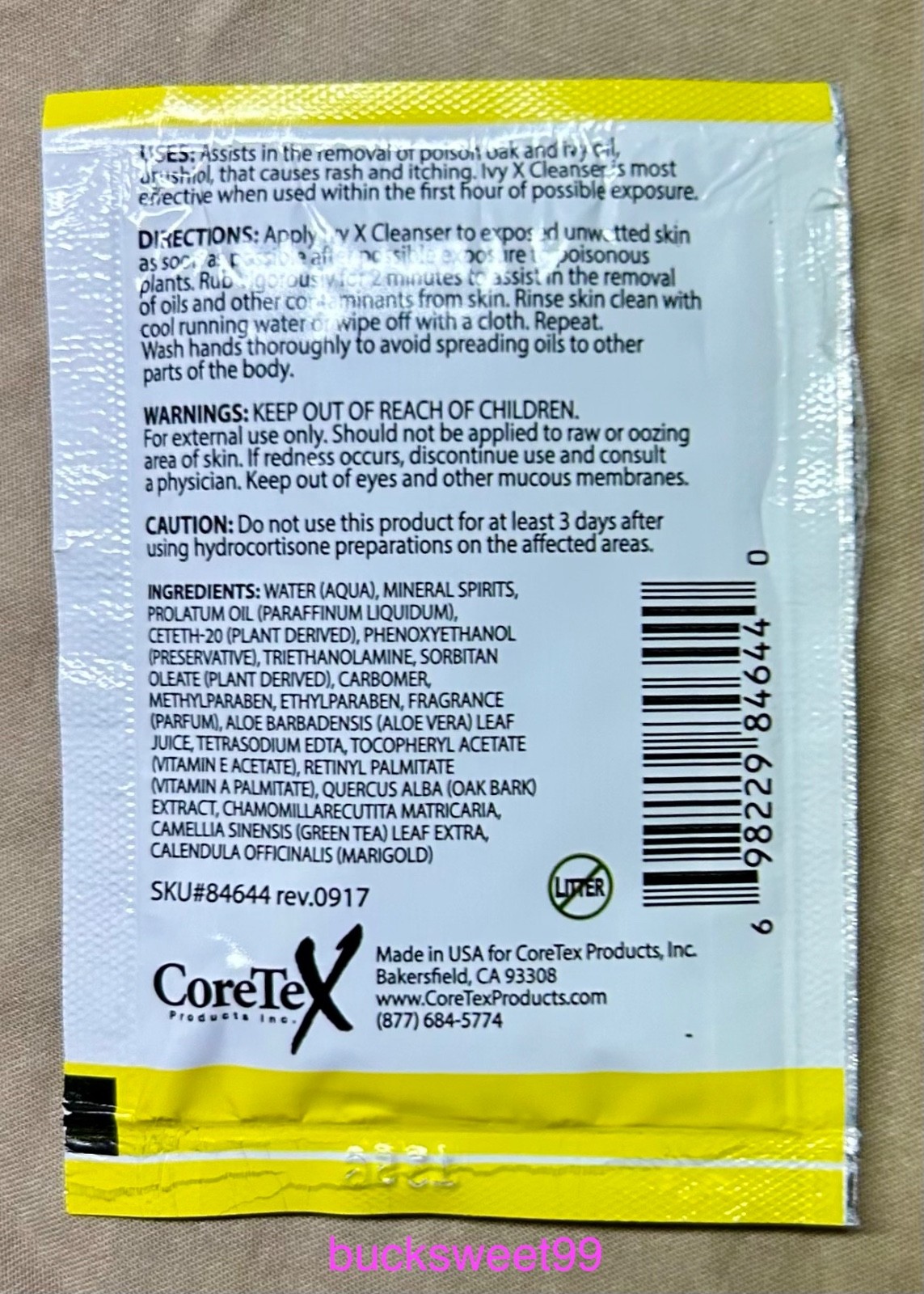 IvyX Post Contact Poison Ivy & Oak Skin Cleanser Wipes – 50 Count
