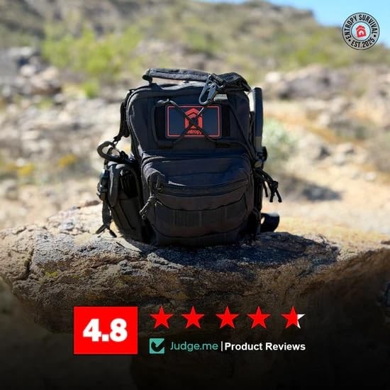 Entropy Survival Go Bag 30Piece Hiking Survival Kit with First Aid, Emergency…