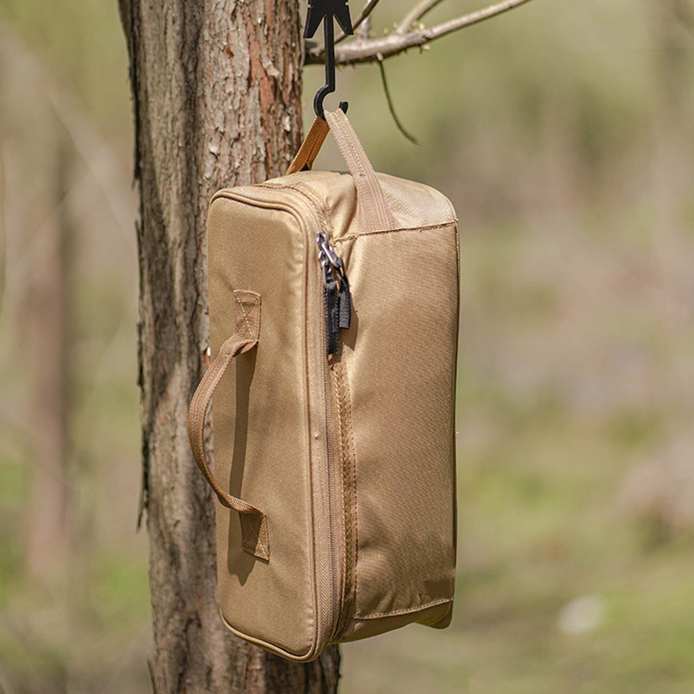 Sleek Khaki Storage Solution for Camping and Daily Use Items 34x14x14cm