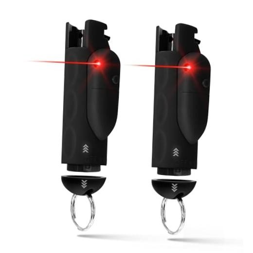 AccuFire 2 – Laser Sight Pepper Spray Self Defense – 20% Smaller Black 2 Pack