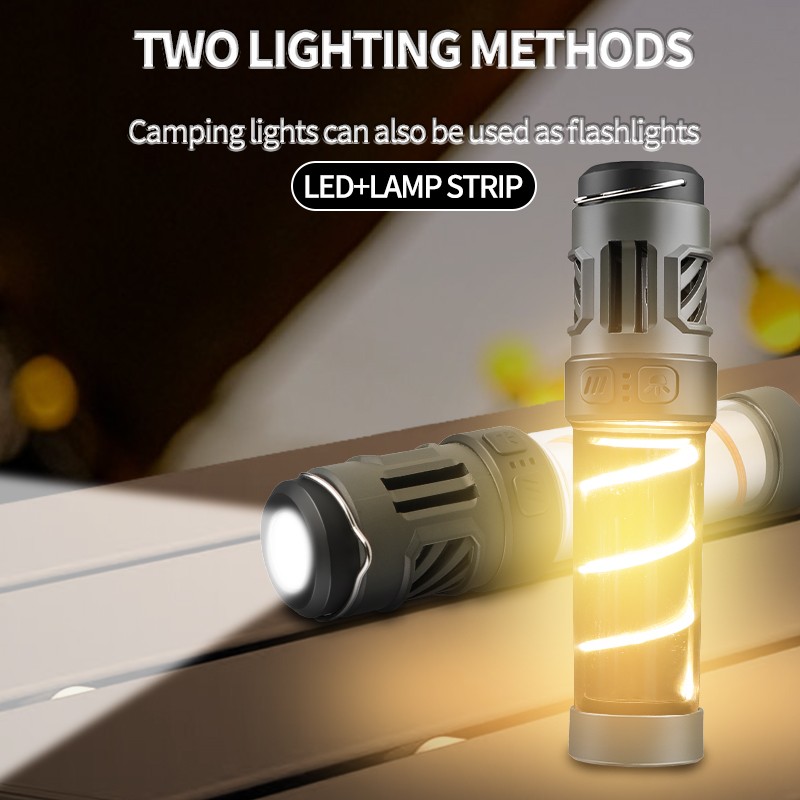 LED Camping Flashlight Multifunctional Lamp with Tripod Stand