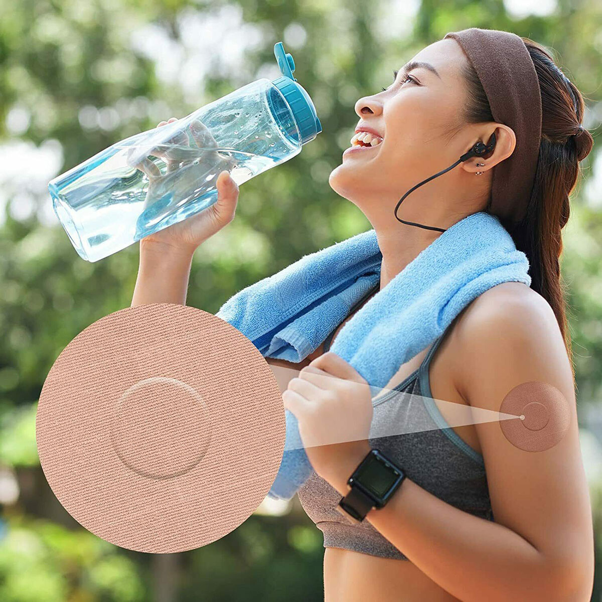 30x Adhesive Patches Waterproof Sensor Covers Flesh Flexib For Freestyle Libre