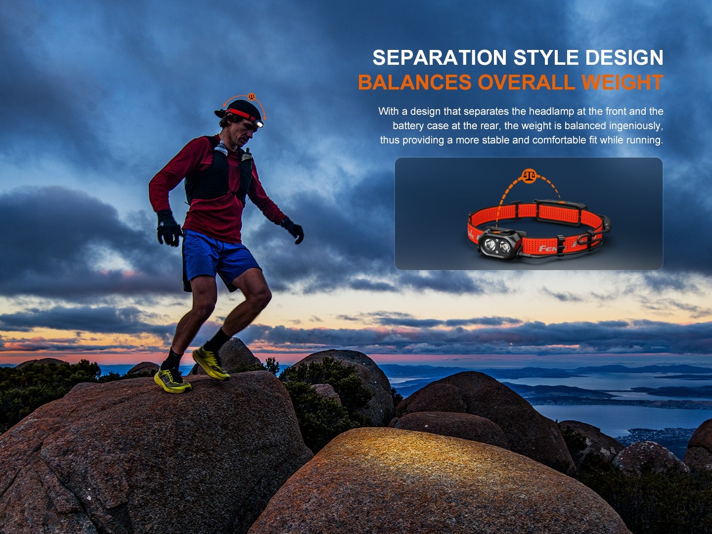Fenix HP12R-T 1300 Lumen Split Style Running Headlamp (Black)