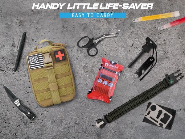 Emblem OD 242 Piece Survival First Aid Kit with Tourniquet | Tan