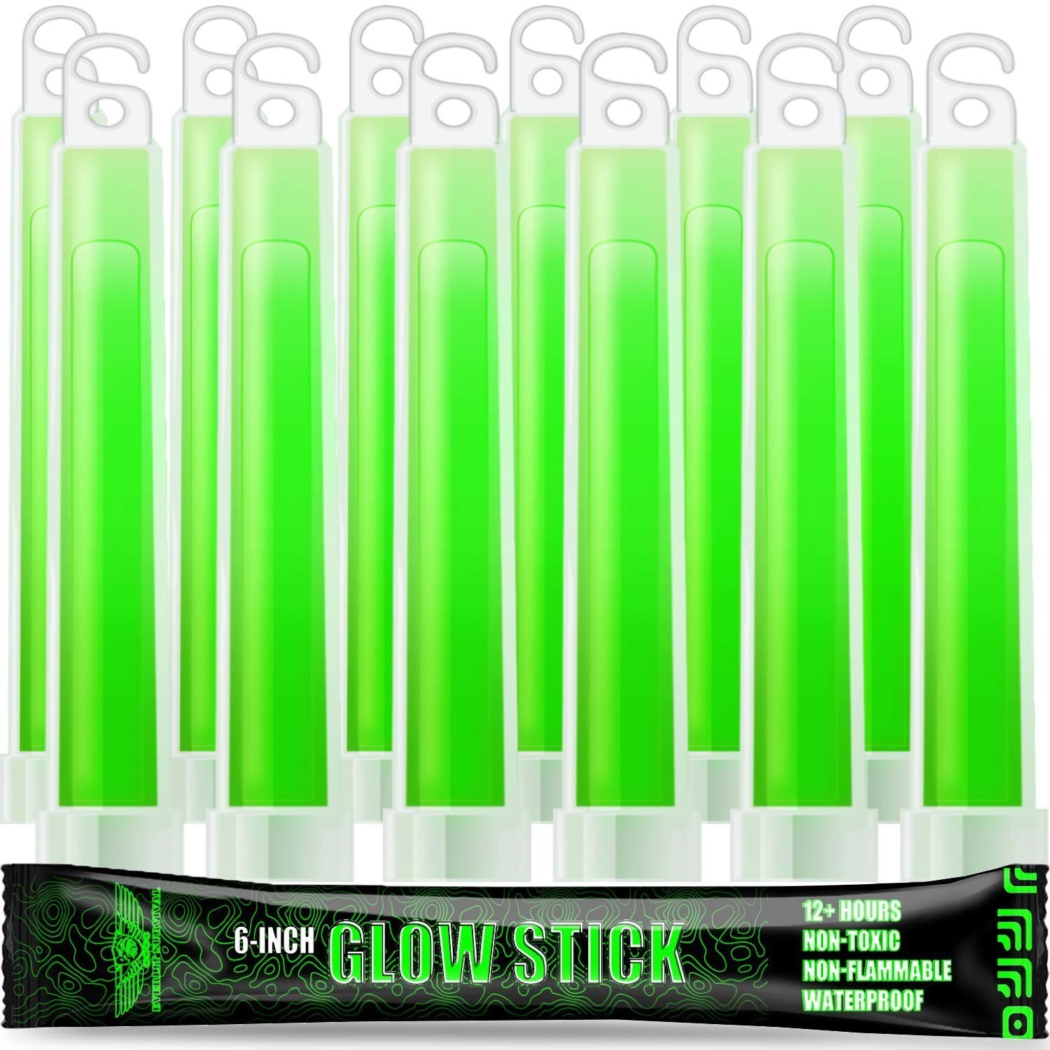 Emergency Glow Sticks 12PCS 6in 12Hr Light Camping Survival Safety Green Set New
