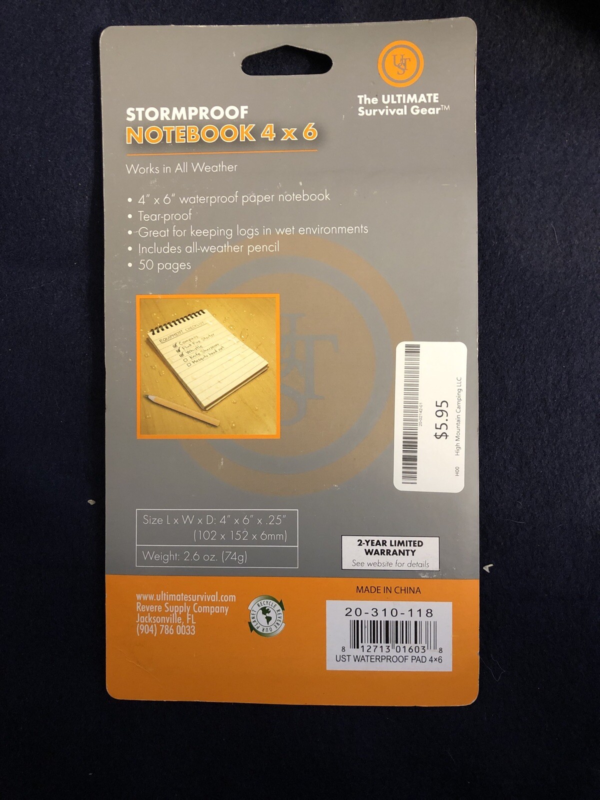 Stormproof Notebook 4×6 all weather emergency disaster tactical preparedness UST