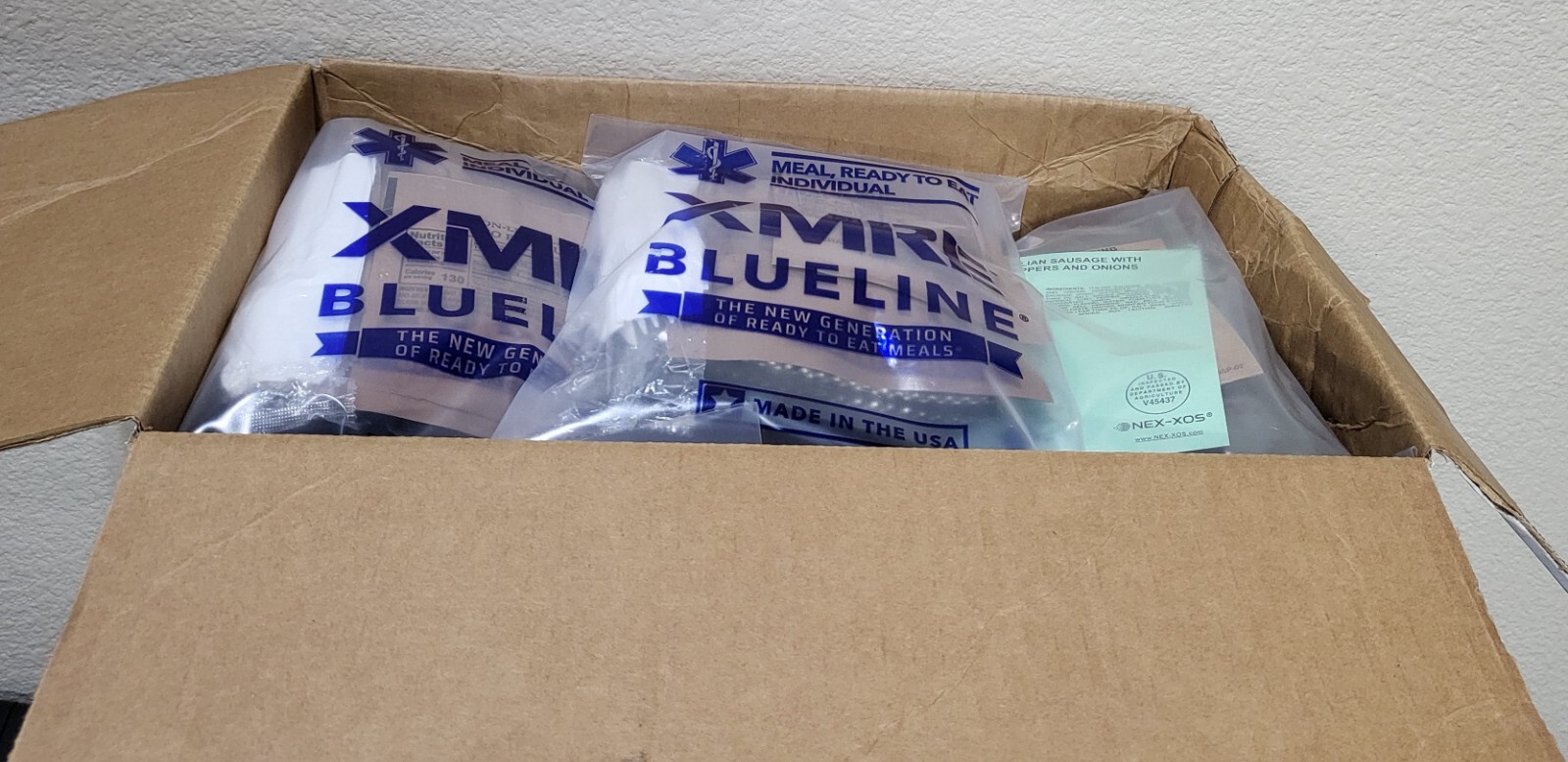 Meals Ready to Eat MREs – XMRE Blueline – Case of 12 Meals -Manufactured 03/2022