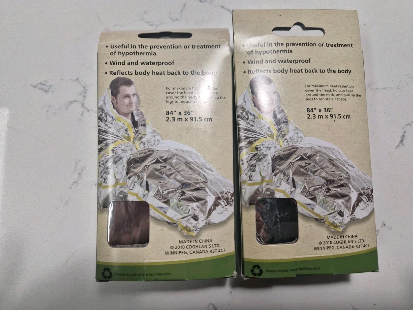 2 Pack Coghlan’s Emergency Bag Survival Bag Camping 9815 New in Box 84”x36”