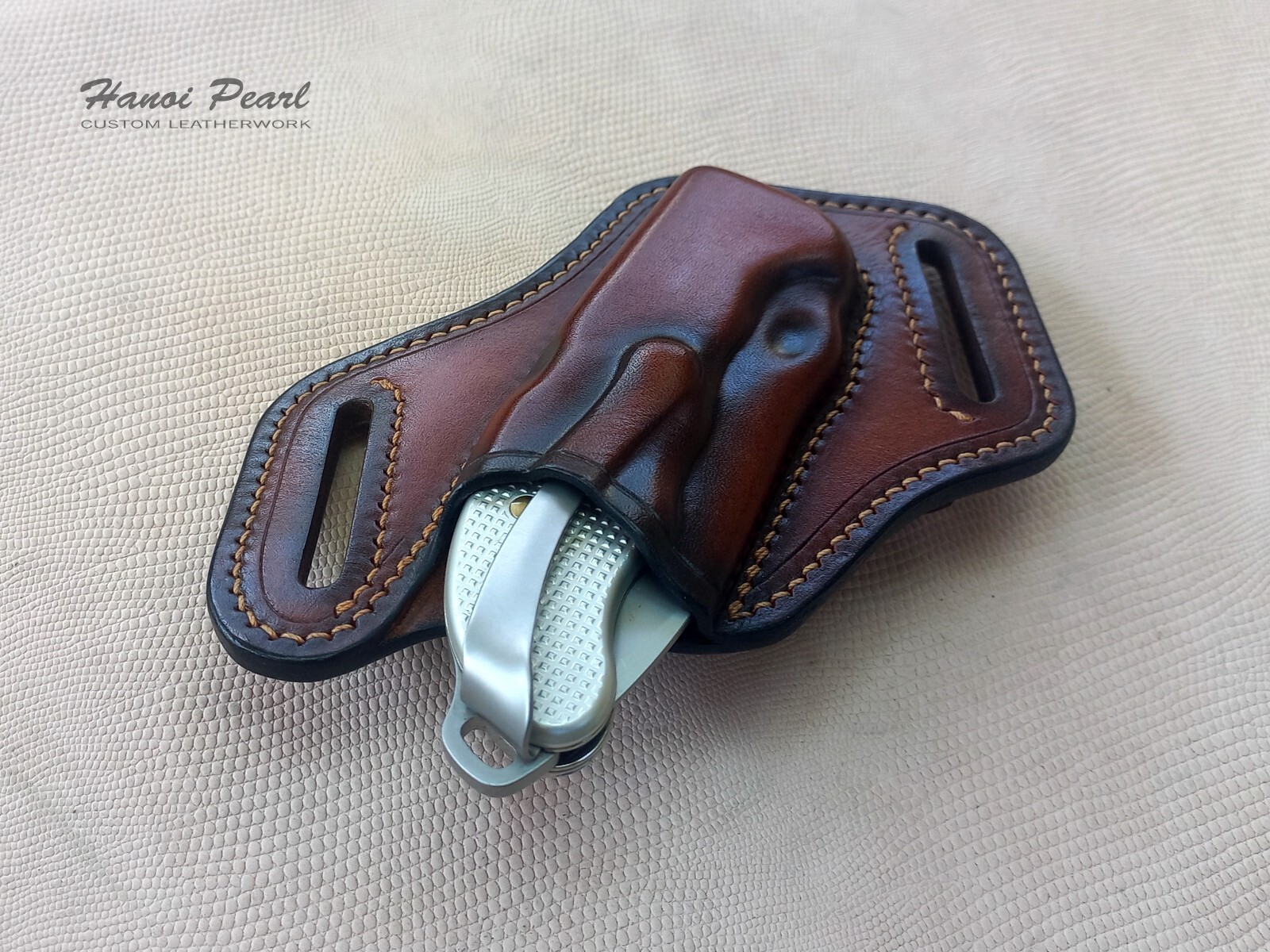 Custom Canted Leather Sheath for SAK Victorinox Hunter Pro Alox [Sheath Only]
