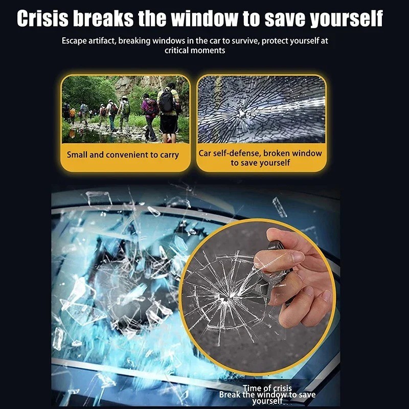 Multifunction EDC alloy Tool with rope car window breaker outdoor Survival Gear