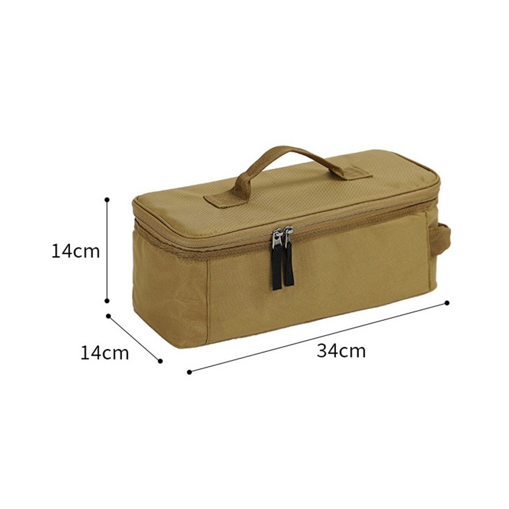 Sleek Khaki Storage Solution for Camping and Daily Use Items 34x14x14cm