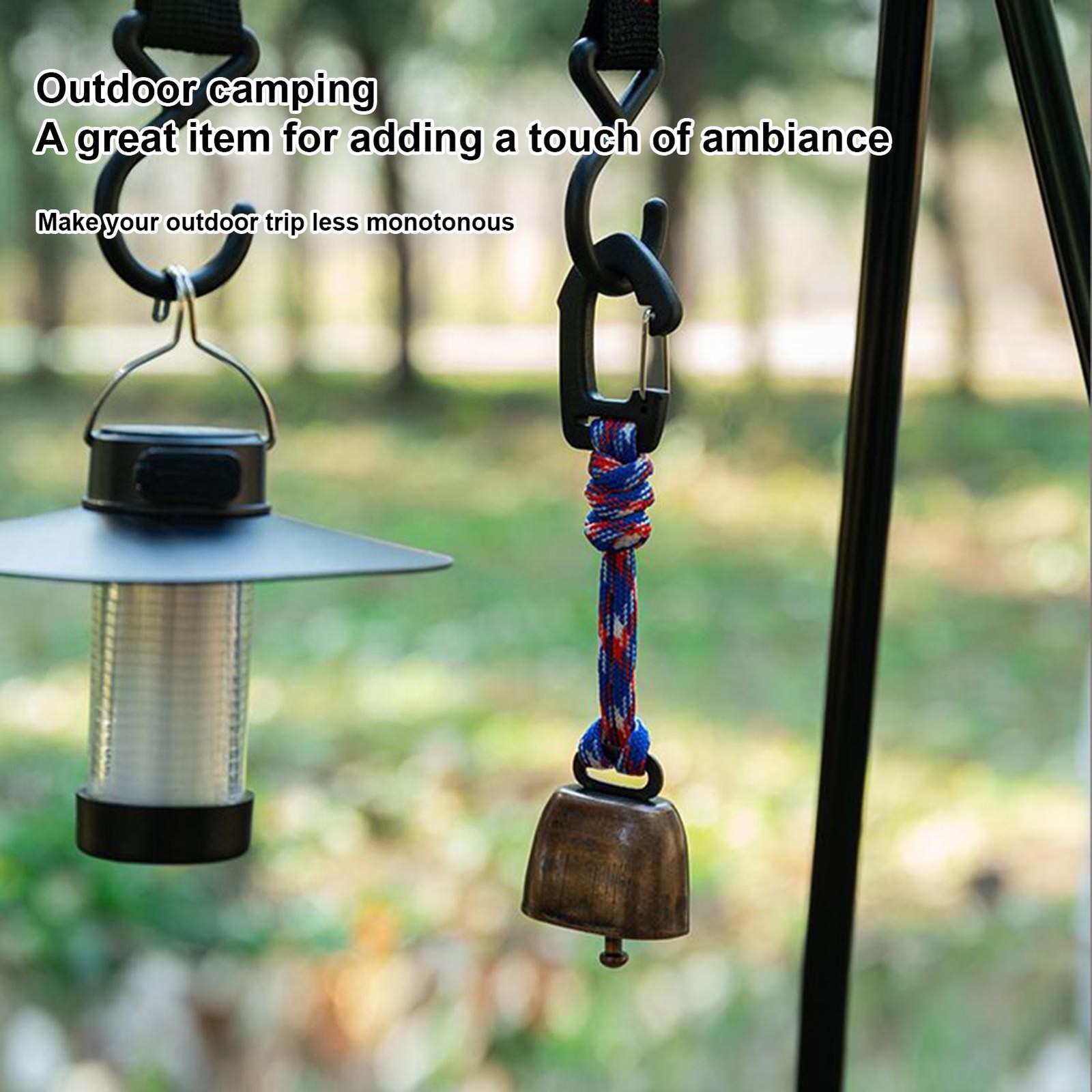 Bear Bells For Hiking Safety Ring Keychain Iron Camping Bell For Backpacking