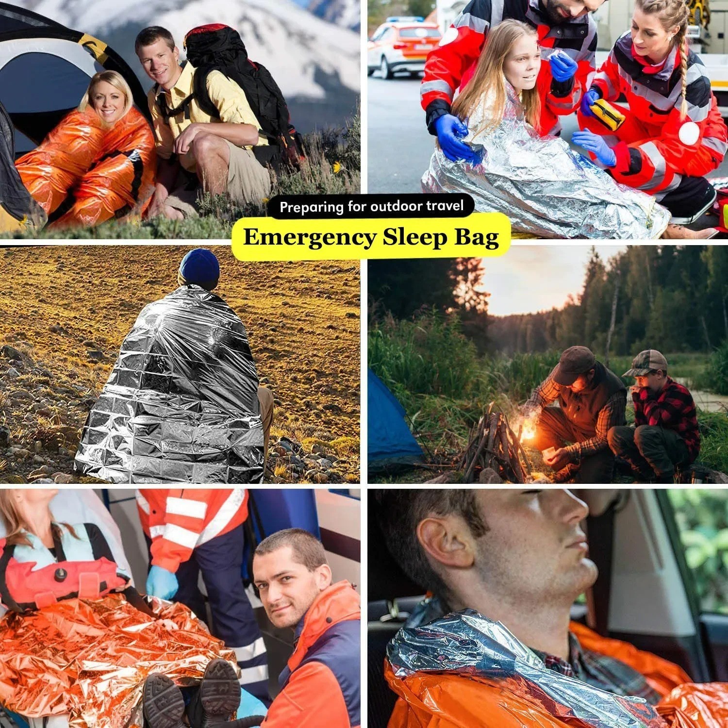 Portable Waterproof Emergency Survival Sleeping Bag Outdoor Edc Camping Gear The