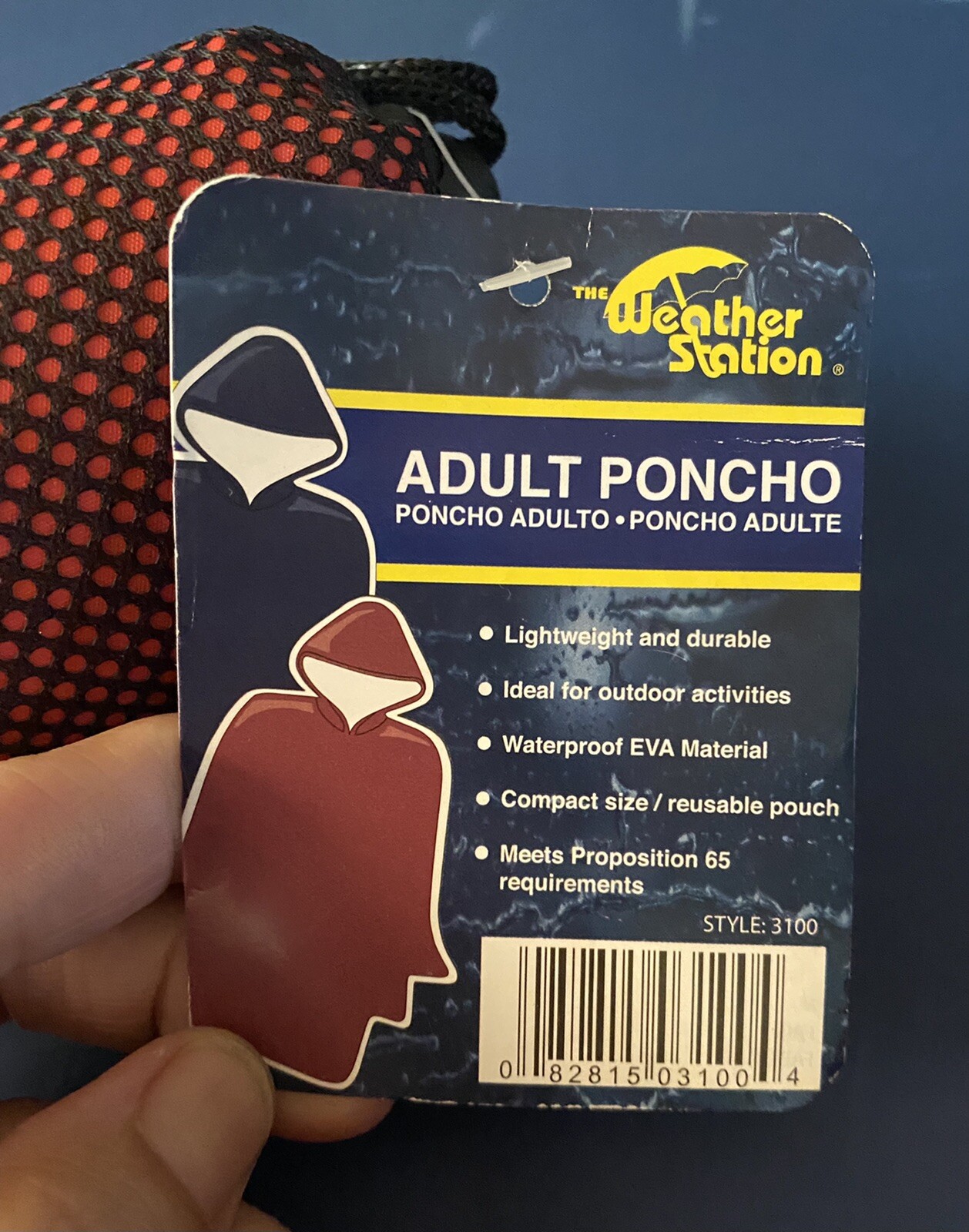 NWT Weather Station Adult Poncho Red