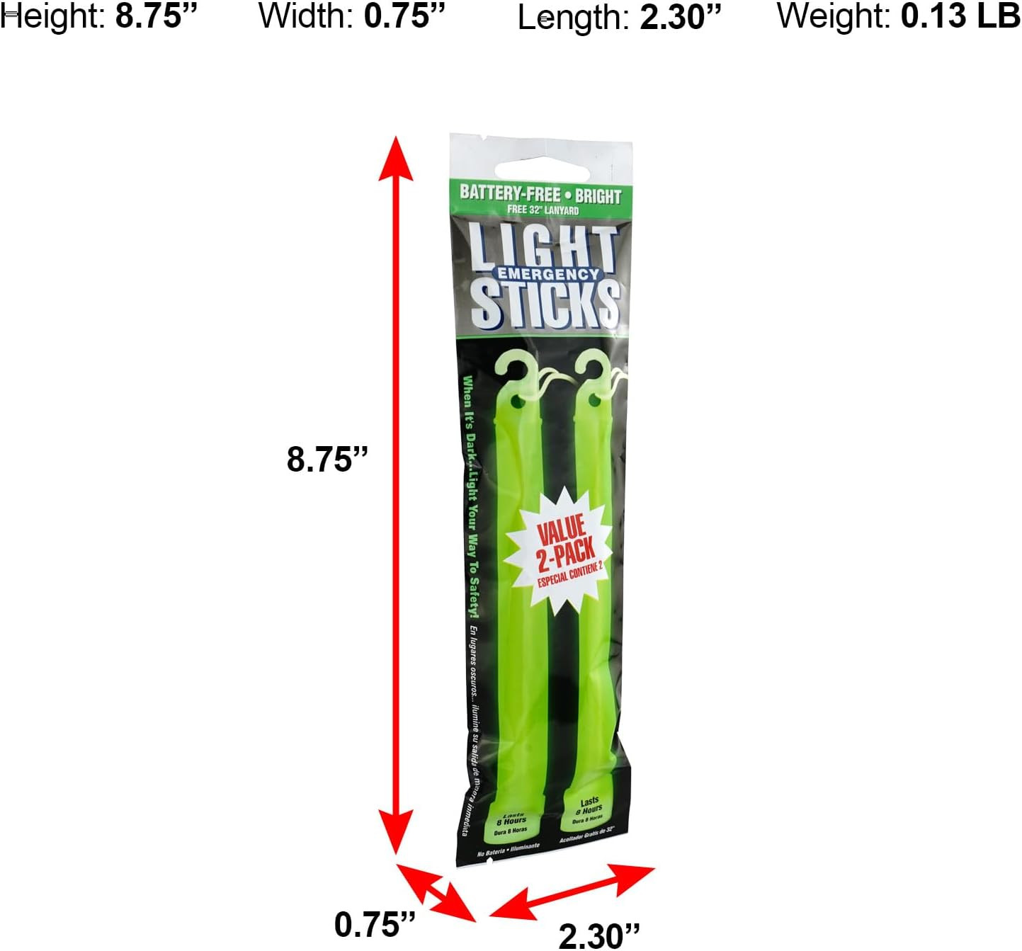 27217 8-Hour Emergency Lighsticks (2 Pack), Green