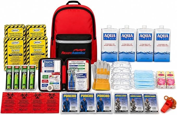 Emergency Survival Kit for 4 People 72 Hours Food Water First Aid Light Sticks