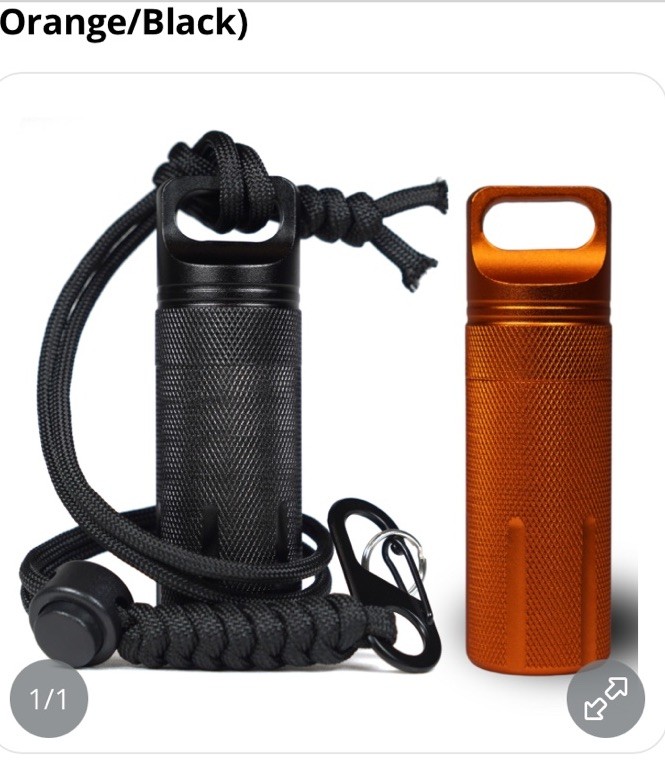 Waterproof Survival Cash Keys Matches Container P Storage Cases W/ 1- Lanyard