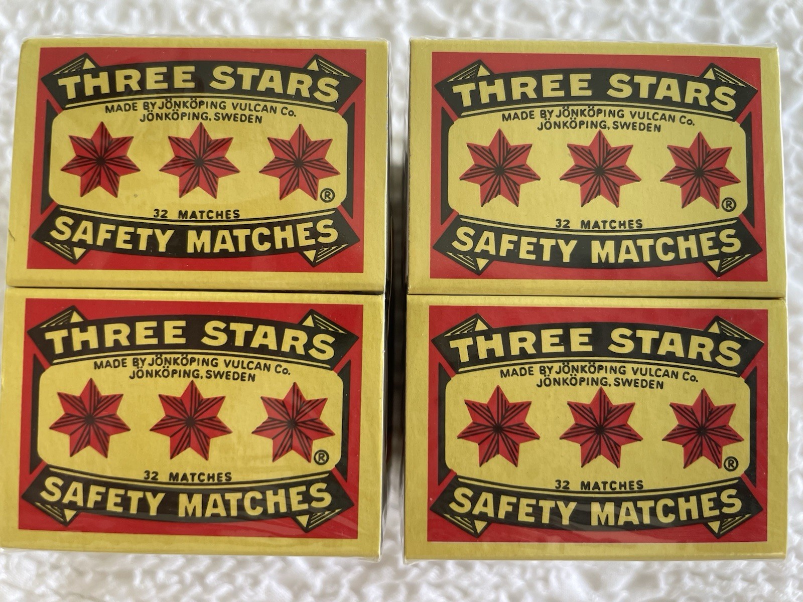 Swedish Camping Matches Three Stars Safety Matches 2 Packages-10 Boxes Per Pack
