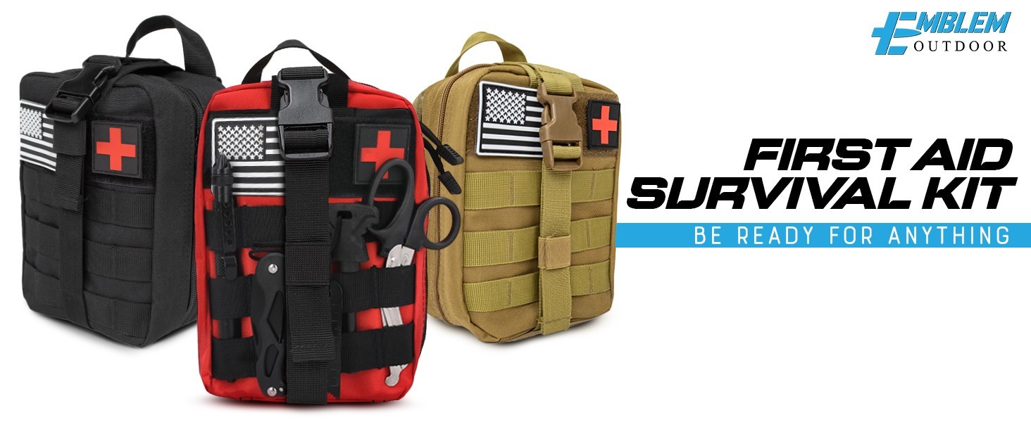 Emblem OD 242 Piece Survival First Aid Kit with Tourniquet | Tan