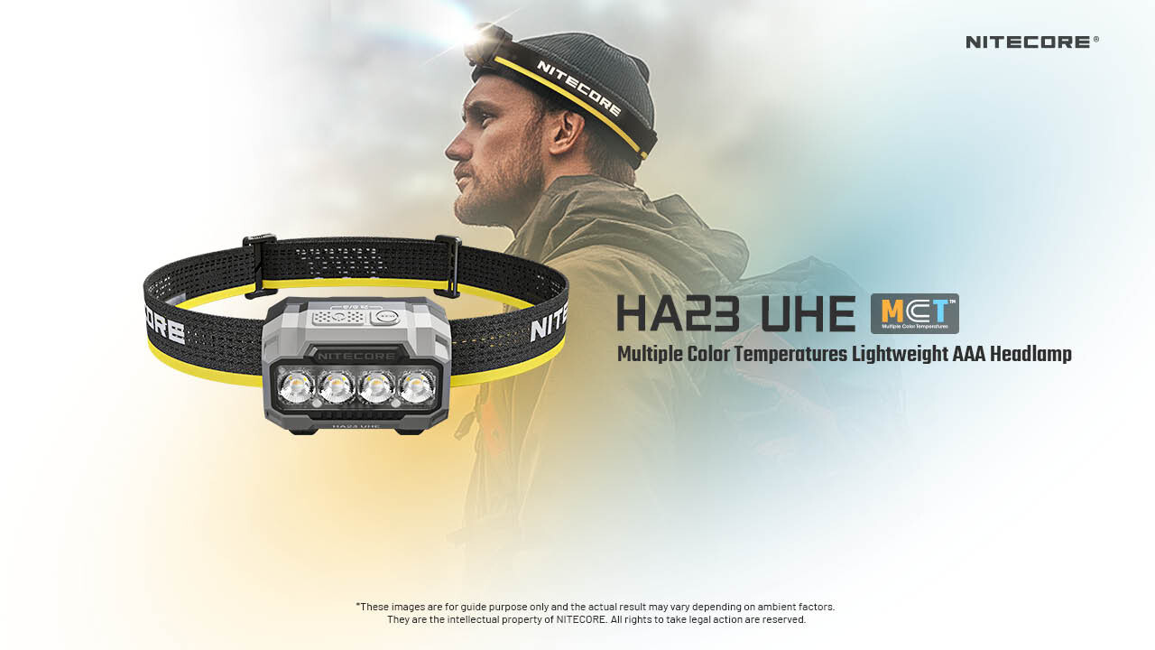 Nitecore HA23 UHE 600 Lumen AAA Headlamp with Multi-Color Temperatures (Black)