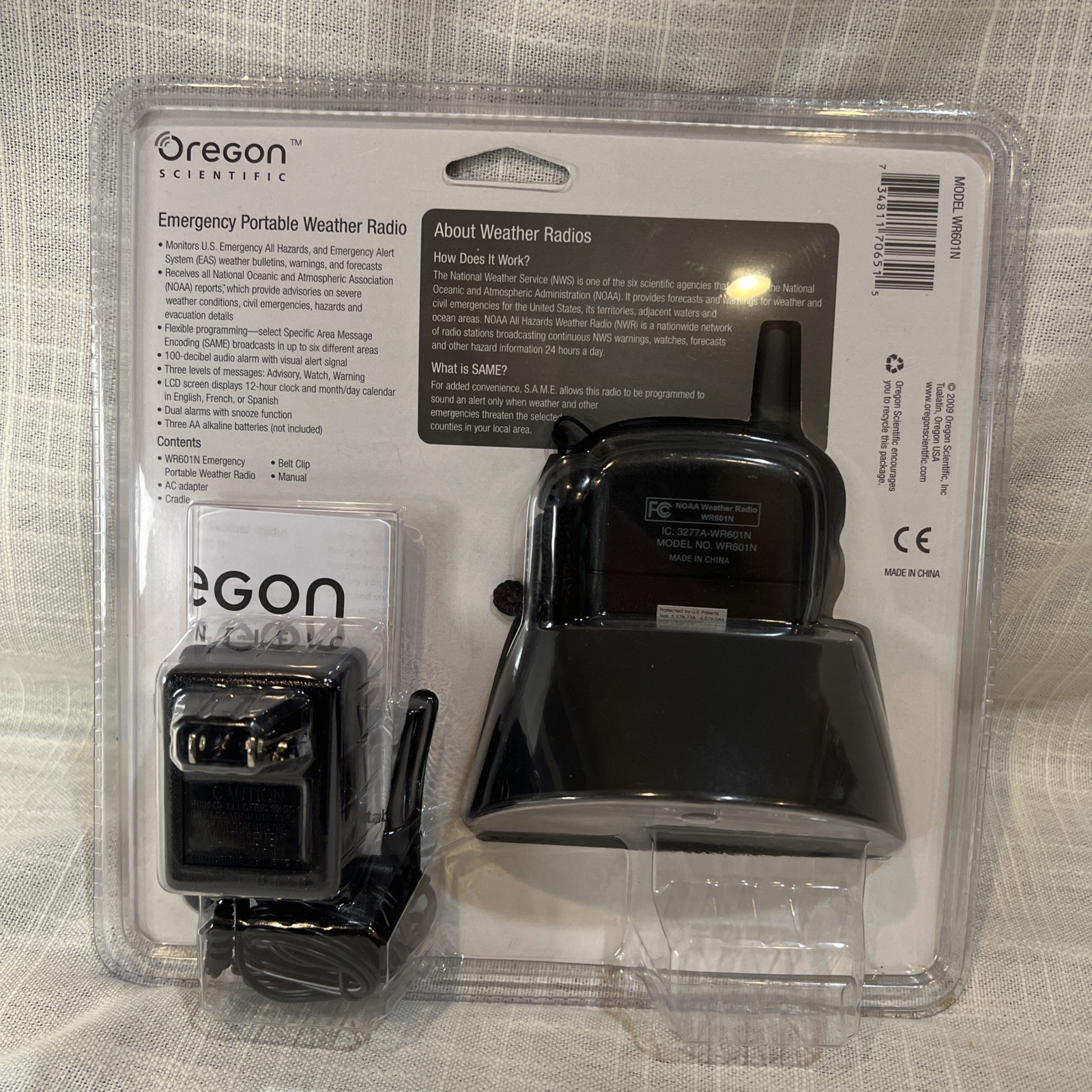 Oregon Scientific Emergency Portable Weather Radio WR601N NOAA All Hazards