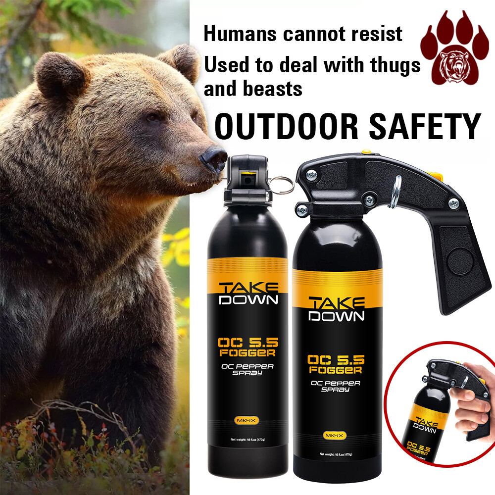 Take Down Pepper Spray w/ Holster OC S.S Fogger 16oz 30ft