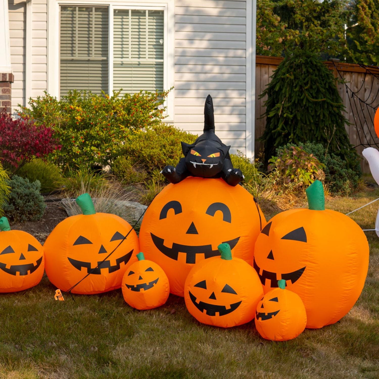 Plastic Inflatable Stakes Set for Halloween Christmas Holiday Orange