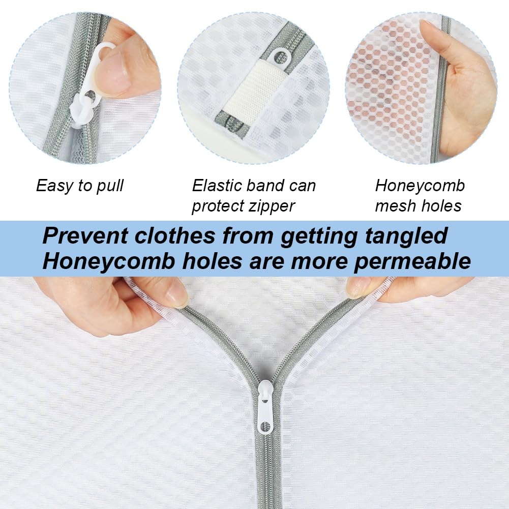 Vivifying Extra Large Mesh Laundry Bag, 2 Pack XXL 2XXL(27″ x 35″), White