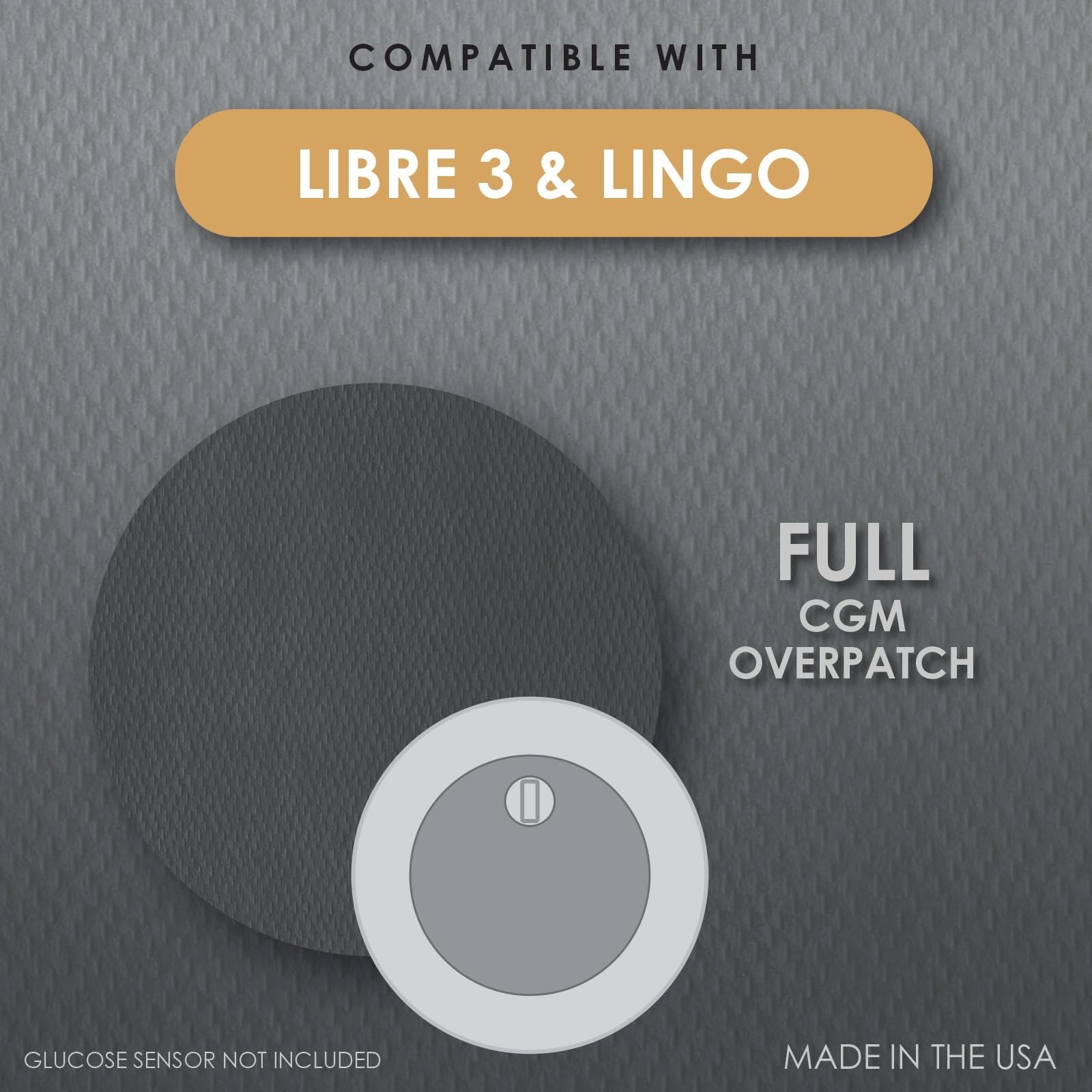 Waterproof CGM Overpatch for Freestyle Libre 3 | 25-Count | Full Coverage, Easy
