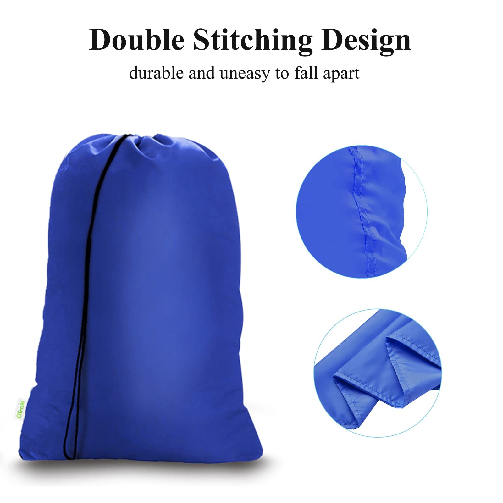 OTraki 2Pack Laundry Bag 28×45 inch Drawstring inch, Blue + Black