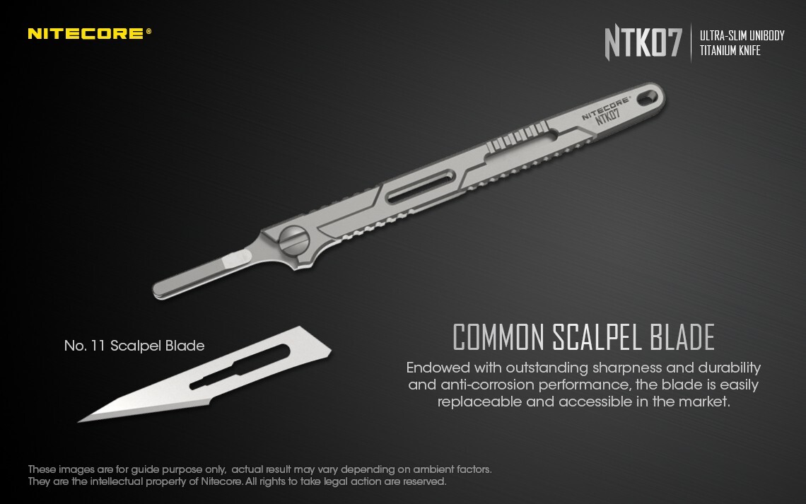 Nitecore NTK07 Titanium Knife – EDC Everyday Carry Knife with Replaceable Blade