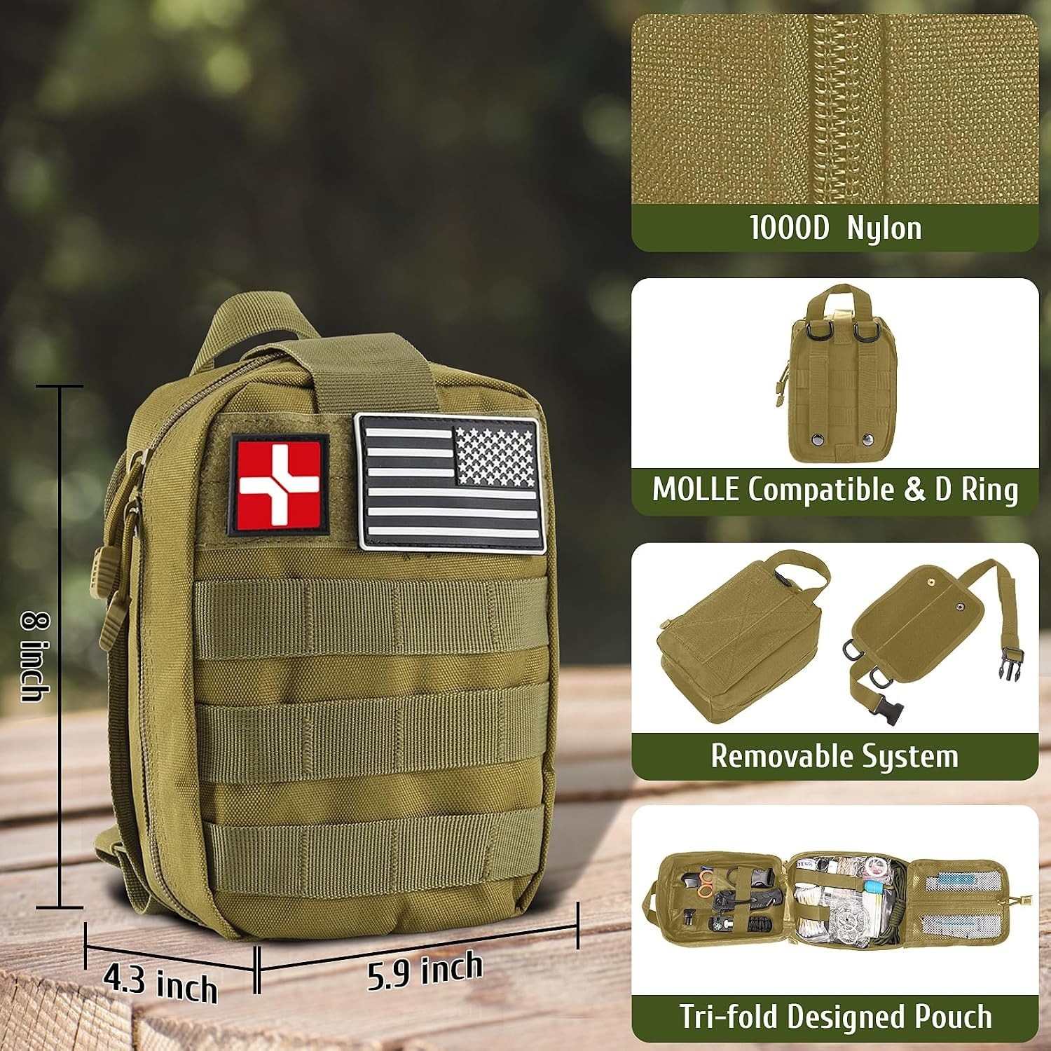 Survival Kit 170 Pcs First Aid Medical Gear Emergency Camping Backpacking