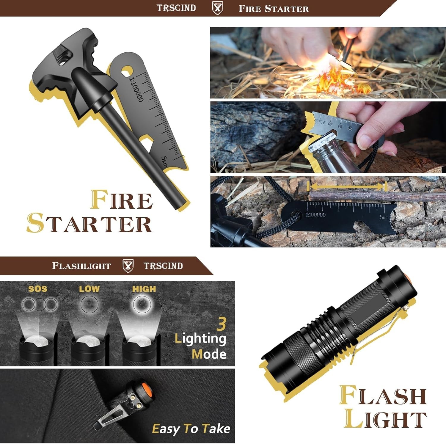 Lightweight and Durable 14 in 1 Survival Kit – Essential Gear for Adventurers