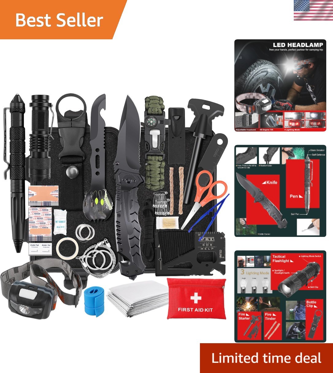 Heavy-Duty Waterproof Survival Kit – 116 Tools for Camping, Hiking, Emergencies