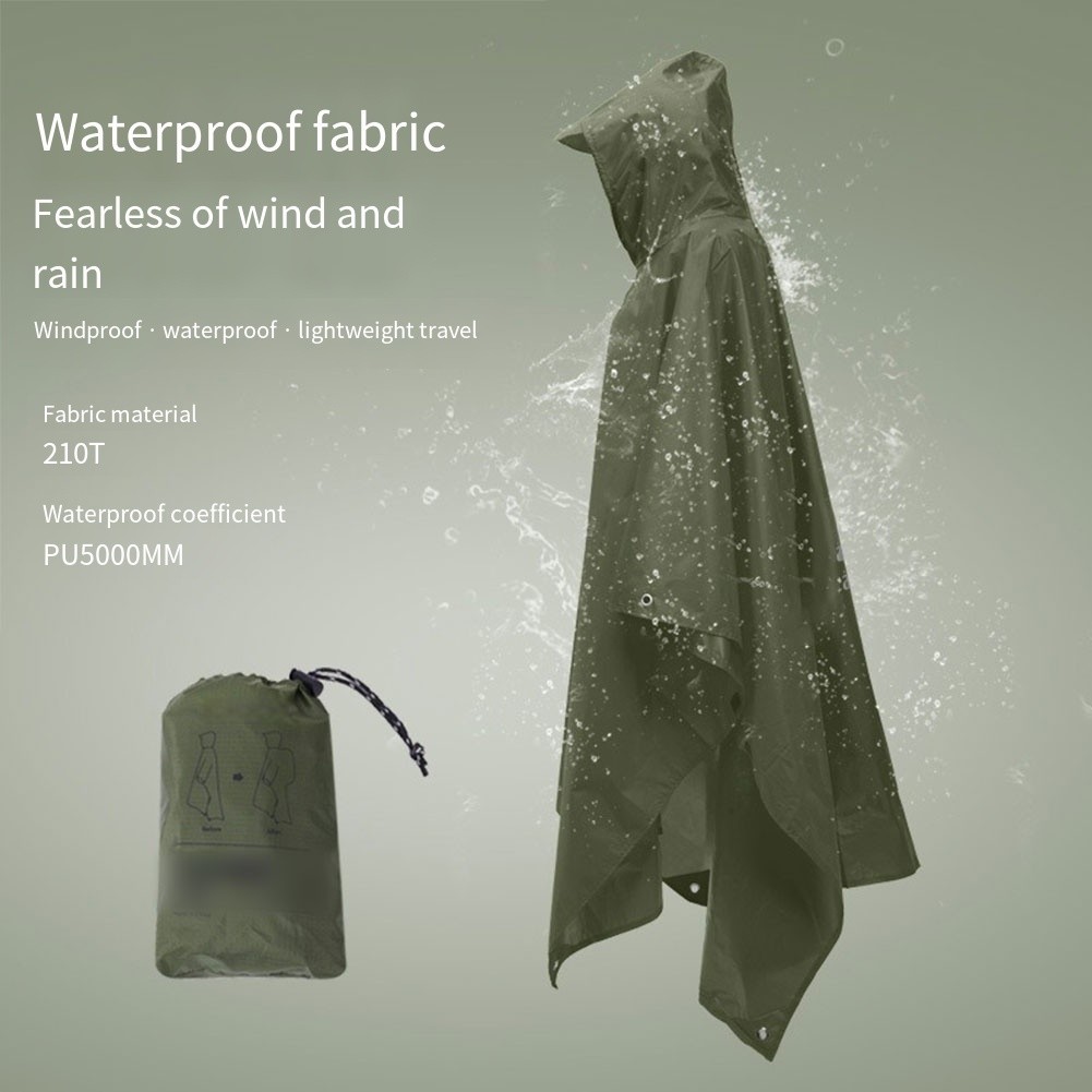 Three in One Adult Raincoat with Hood Lightweight Waterproof for Mountaineering