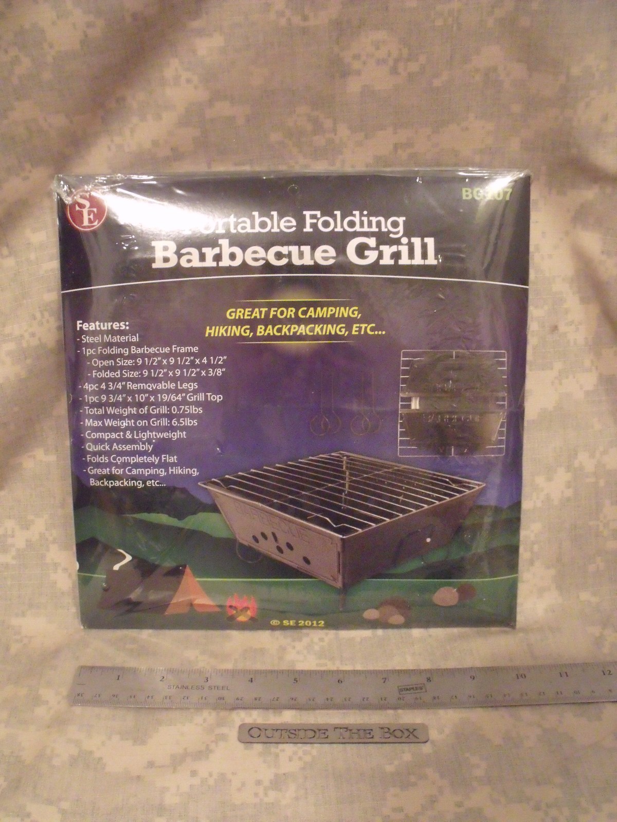 Emergency/Survival: Portable Folding Grill, Lightweight & Flat Fold Design!