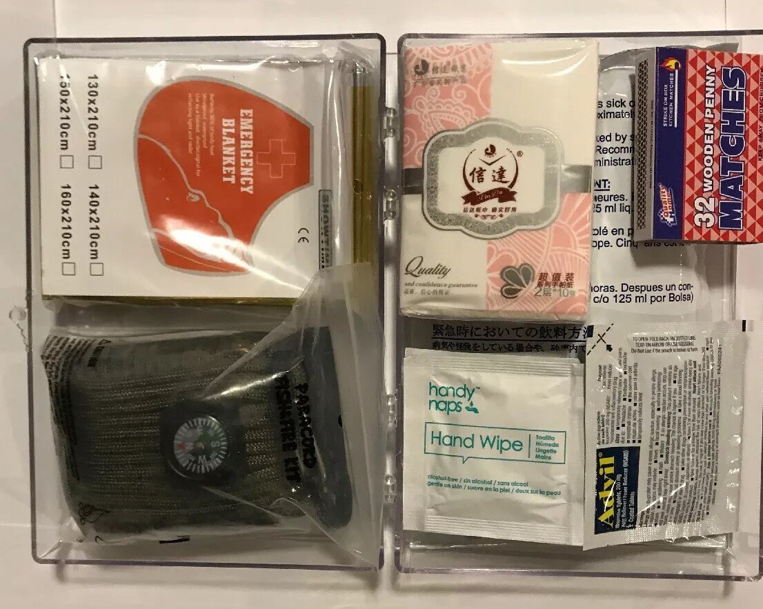 Emergency Survival Kit Essential Bug out Bag Zombie Hurricane Auto Disaster Kit