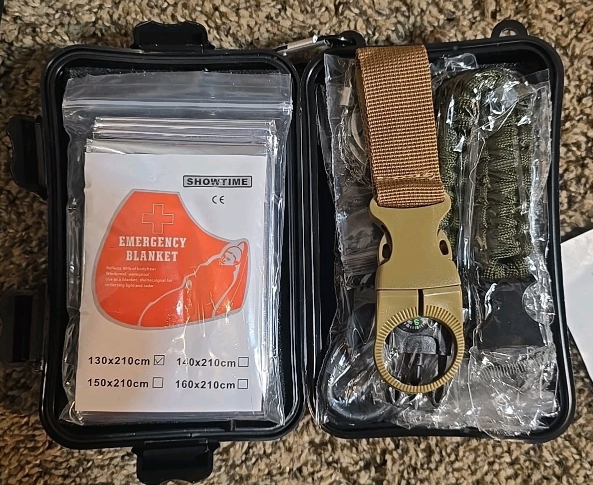TRSCIND Survival Kit Emergency Gear Set w/ Spring Assisted Knife Camping Hiking