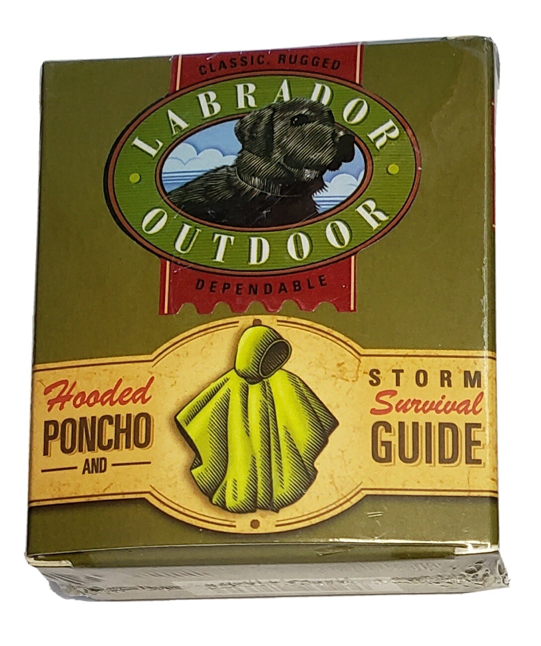 Labrador Outdoor Emergency Hooded Poncho and Storm Survival Guide Book Kit NEW