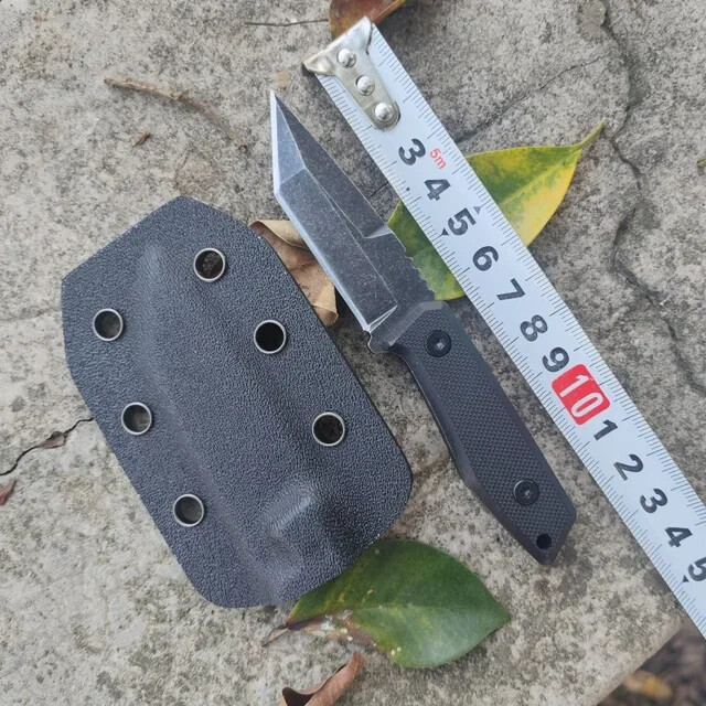 1PCS Stainless Steel Small Fixed Blade Kydex Sheath Knife G10 Handle Portable
