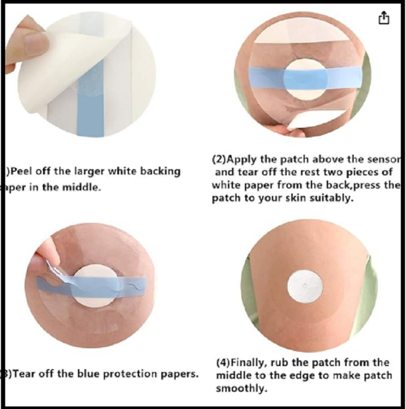 Freestyle Sensor Covers for Libre 1/2/3, 55 Pack Waterproof Adhesive Patches Ne
