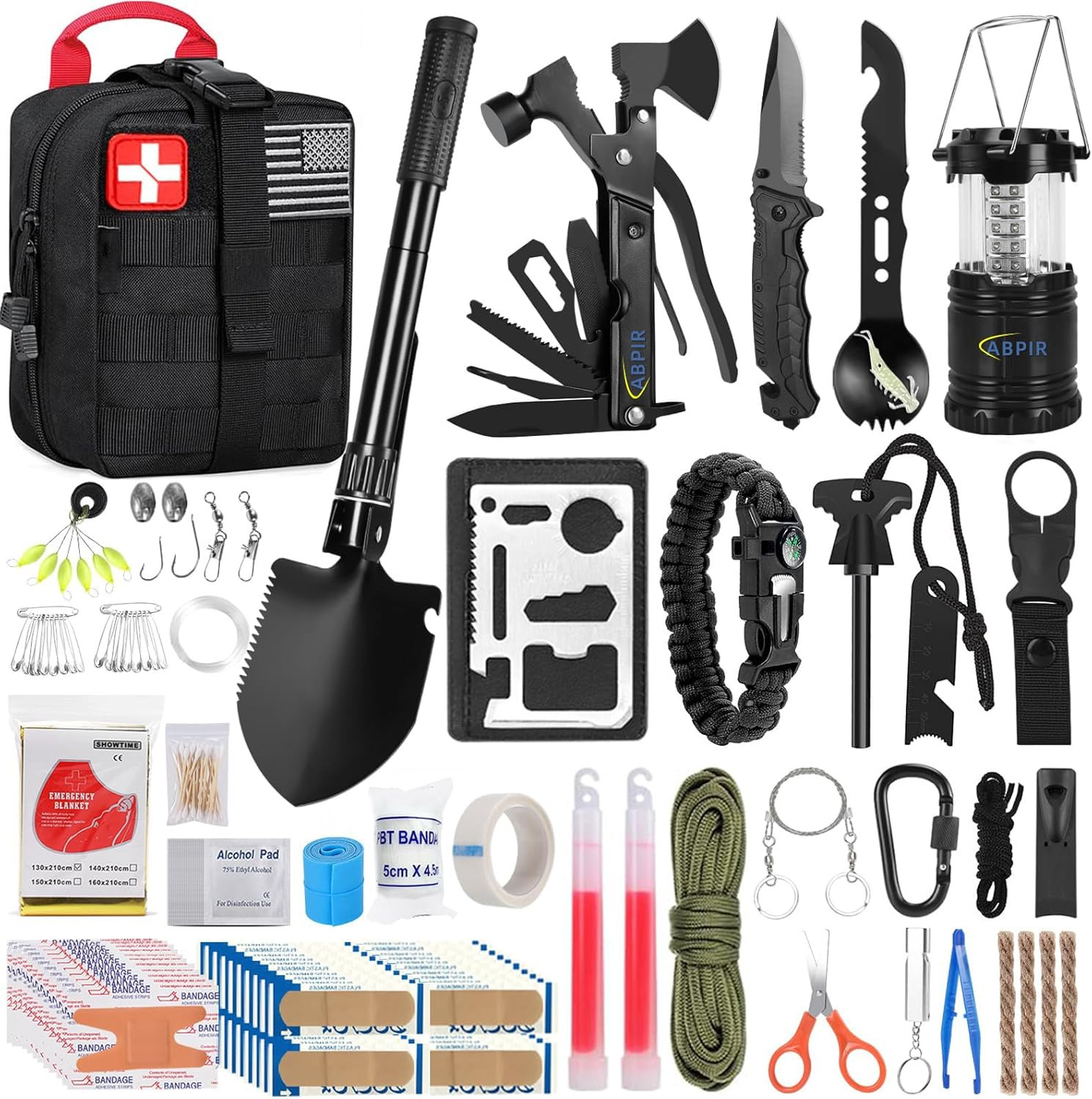 170 PCS Survival Kits, Survival First Aid Kit with Essential Survival Gear Emerg